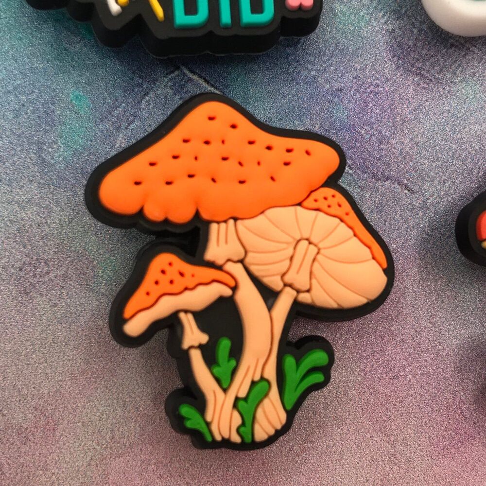Shoe Charm Set Namaste Motivational Quotes Mushrooms - Picture 5 of 7